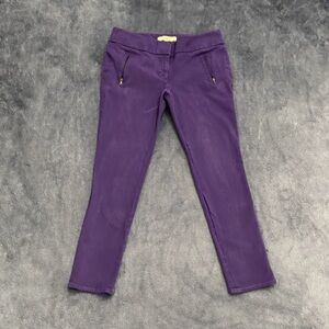 Ann Taylor LOFT Purple Skinny Jeans with Zipper Pockets